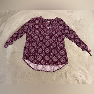 Westport Burgundy Patterned Blouse